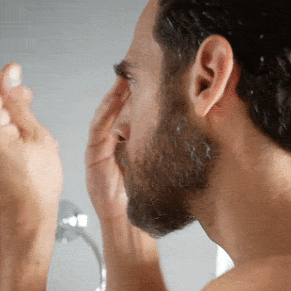 Applying Particle Face Cream GIF
