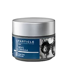 Single jur of Particle face mask with blue and white packaging