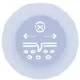 Symbol with crossed circle above skin layers, arrows point outward