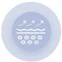 Icon illustration of layers with upward arrows above dots.