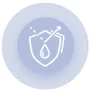 Shield with a droplet and wand symbol inside a circle.