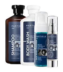 Particle Gift Bundle for men consisting of four products for skin and hair care
