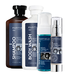 Particle Gift Bundle for men consisting of four products for skin and hair care