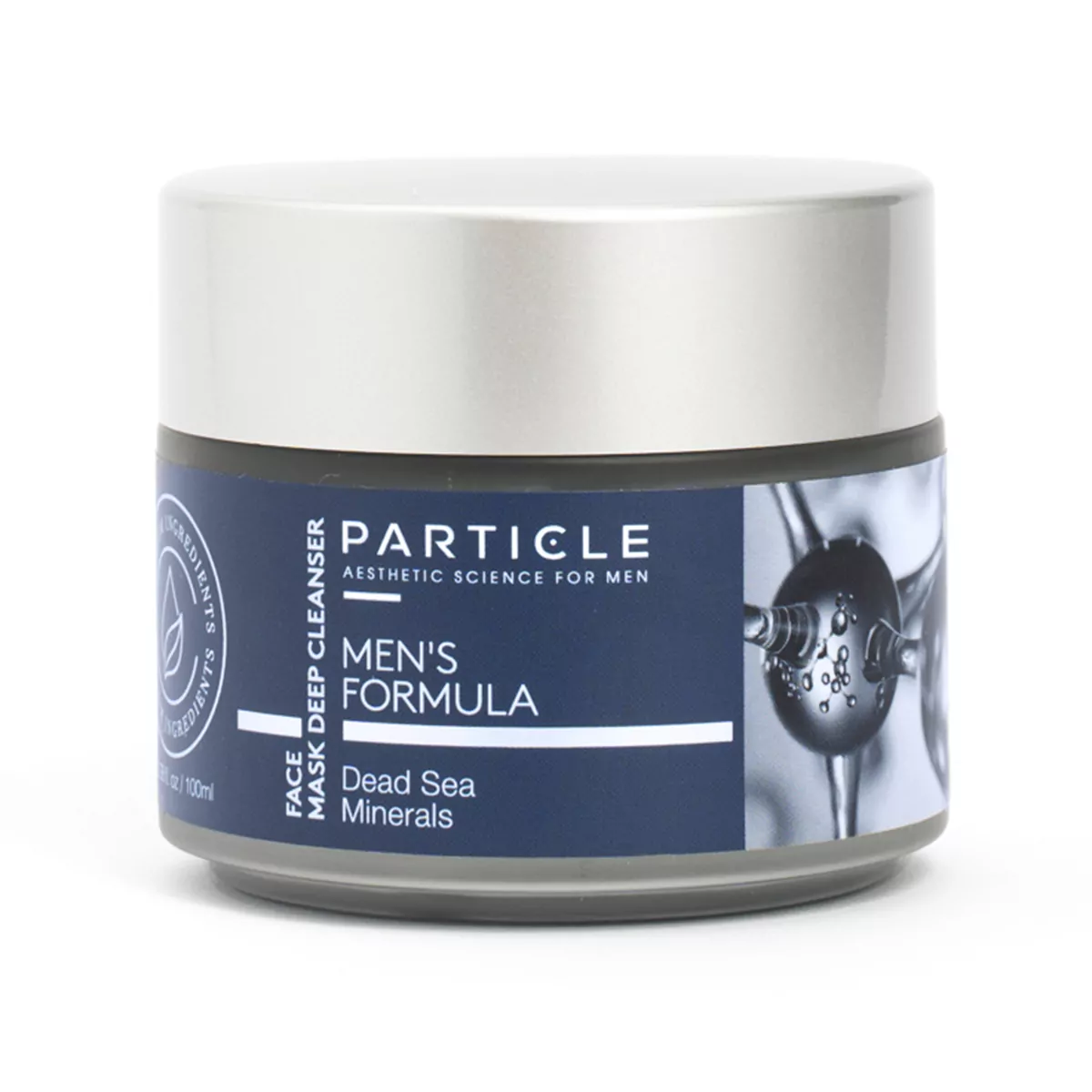 Particle face mask product For Men in blue packaging with a clean white background.